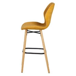 Chaise De Bar En Tissu Soft Touch Moutarde H65cm - Keri -Magasin Général Pour La Maison chaise de bar en tissu soft touch moutarde h65cm keri 649285 649285 FRN03 WEB