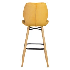 Chaise De Bar En Tissu Soft Touch Moutarde H65cm - Keri -Magasin Général Pour La Maison chaise de bar en tissu soft touch moutarde h65cm keri 649285 649285 FRN04 WEB
