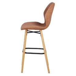 Chaise De Bar En Tissu Soft Touch Nèfle H65cm - Keri -Magasin Général Pour La Maison chaise de bar en tissu soft touch nefle h65cm keri 649288 649288 FRN03 WEB