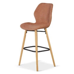 Chaise De Bar En Tissu Soft Touch Nèfle H65cm - Keri -Magasin Général Pour La Maison chaise de bar en tissu soft touch nefle h65cm keri 649288 649288 FRN05 WEB