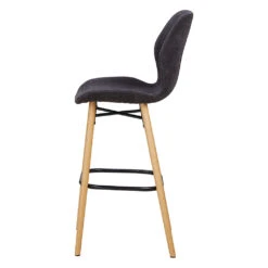 Chaise De Bar En Tissu Soft Touch Noir H65cm - Keri -Magasin Général Pour La Maison chaise de bar en tissu soft touch noir h103 5cm keri 649283 649283 FRN03 WEB