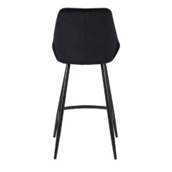 Chaise De Bar En Velours Côtelé Noir H75cm - Ben -Magasin Général Pour La Maison chaise de bar en velour noir ben 630372 630372 FRN04 WEB 1