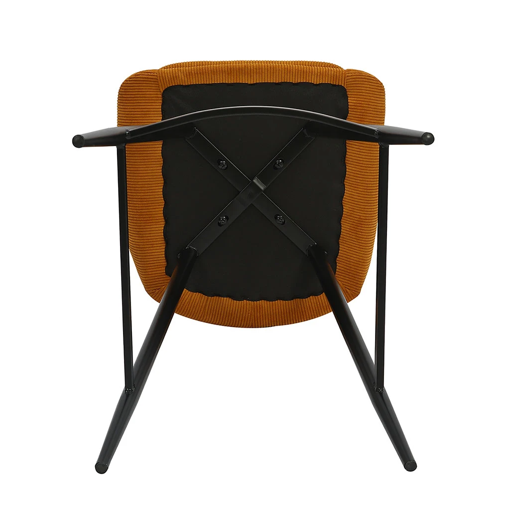 Chaise De Bar En Velours Côtelé Jaune Curry H67cm - Ben 5 Chaise De Bar En Velours Côtelé Jaune Curry H67cm - Ben – Image 5