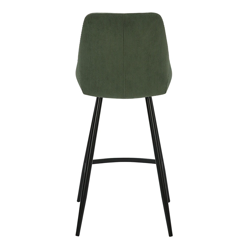 Chaise De Bar En Velours Côtelé Vert Sapin H67cm - Ben 4 Chaise De Bar En Velours Côtelé Vert Sapin H67cm - Ben – Image 4