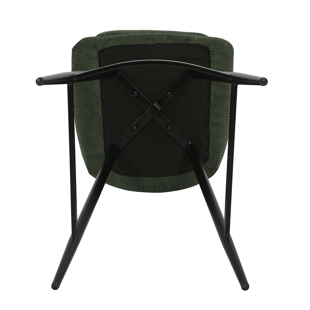 Chaise De Bar En Velours Côtelé Vert Sapin H67cm - Ben 6 Chaise De Bar En Velours Côtelé Vert Sapin H67cm - Ben – Image 6