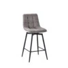 Chaise De Bar Pivotante En Microfibre Matelassé Taupe - Lilly