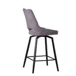 Chaise De Bar Pivotante En Tissu Gris - Stockholm -Magasin Général Pour La Maison chaise de bar pivotante en tissu gris stockholm 689338 689338 FRN04 WEB