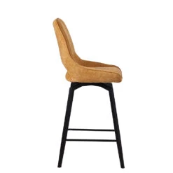 Chaise De Bar Pivotante En Tissu Jaune - Stockholm -Magasin Général Pour La Maison chaise de bar pivotante en tissu jaune stockholm 689334 689334 FRN03 WEB