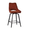 Chaise De Bar Pivotante En Tissu Terracotta - Stockholm
