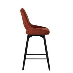Chaise De Bar Pivotante En Tissu Terracotta - Stockholm -Magasin Général Pour La Maison chaise de bar pivotante en tissu terracotta stockholm 689335 689335 FRN03 WEB