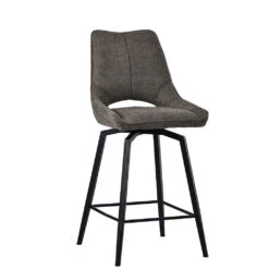 Chaise De Bar Pivotante En Tissu Vert - Stockholm