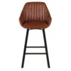 Chaise De Bar Pivotante Effet Cuir Marron H75cm - Moss