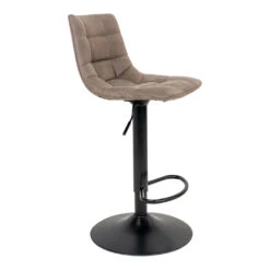 Chaise De Bar Pivotante Réglable H61/82cm En Tissu Brun - Mikel -Magasin Général Pour La Maison chaise de bar pivotante reglable h61 82cm en tissu brun mikel 698121 698121 FRN04 WEB 1