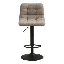 Chaise De Bar Pivotante Réglable H61/82cm En Tissu Gris - Mikel -Magasin Général Pour La Maison chaise de bar pivotante reglable h61 82cm en tissu gris mikel 698125 698125 FRN02 WEB 1