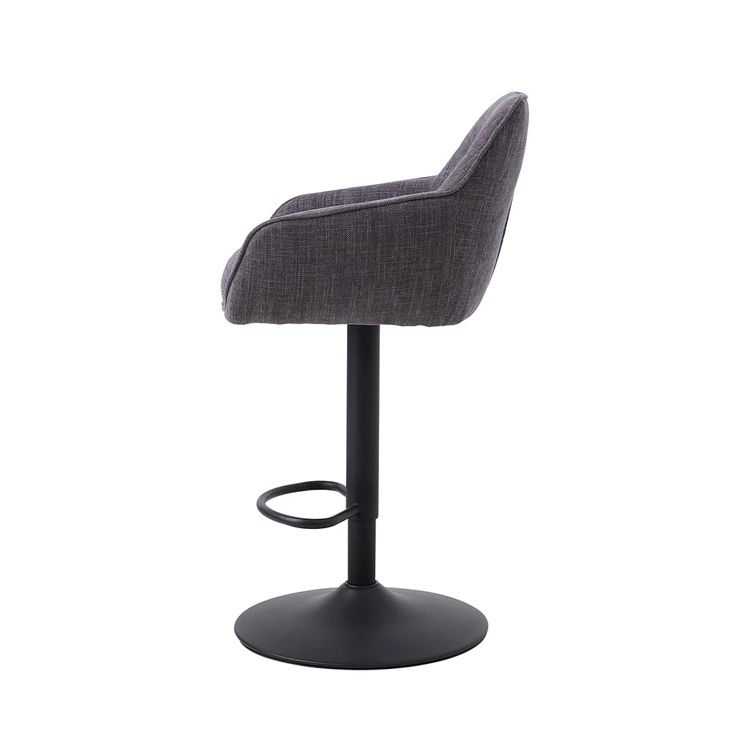 Unique Chaise De Bar Pivotante Réglable H69/84cm En Tissu Graphite - Avola 3 Unique Chaise De Bar Pivotante Réglable H69/84cm En Tissu Graphite - Avola – Image 3
