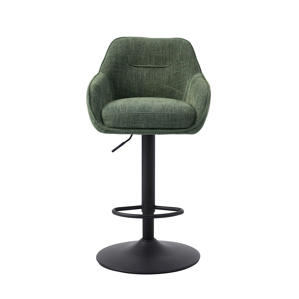 Unique Chaise De Bar Pivotante Réglable H69/84cm En Tissu Vert Forêt - Avola 5 Unique Chaise De Bar Pivotante Réglable H69/84cm En Tissu Vert Forêt - Avola – Image 5