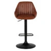 Chaise De Bar Pivotante Réglable H62/83cm Effet Cuir Marron - Moss