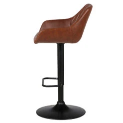Chaise De Bar Pivotante Réglable H62/83cm Effet Cuir Marron - Moss -Magasin Général Pour La Maison chaise de bar pivotante reglable h89 109cm effet cuir marron moss 646 646255 FRN03 WEB
