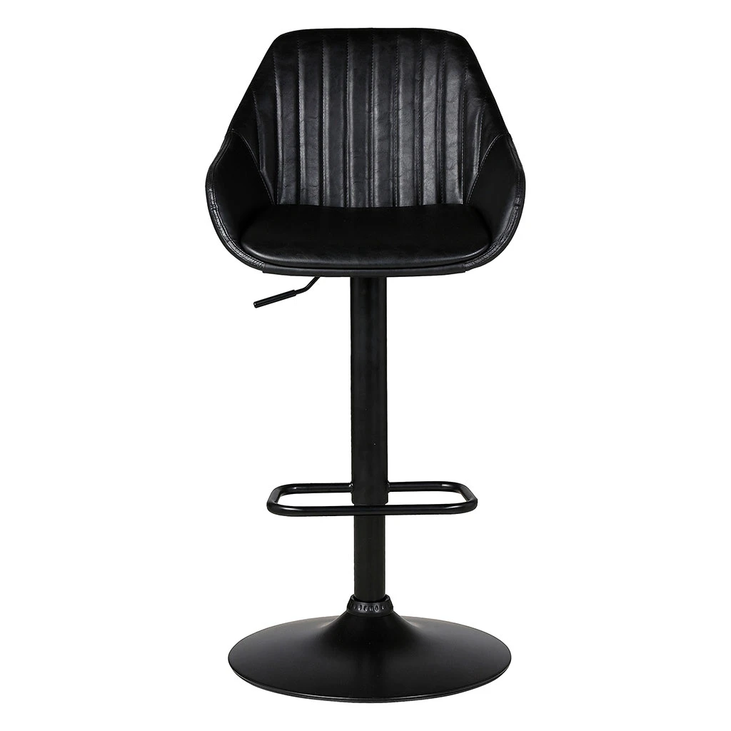 Chaise De Bar Pivotante Réglable H62/83cm Effet Cuir Noir - Moss 1 Chaise De Bar Pivotante Réglable H62/83cm Effet Cuir Noir - Moss