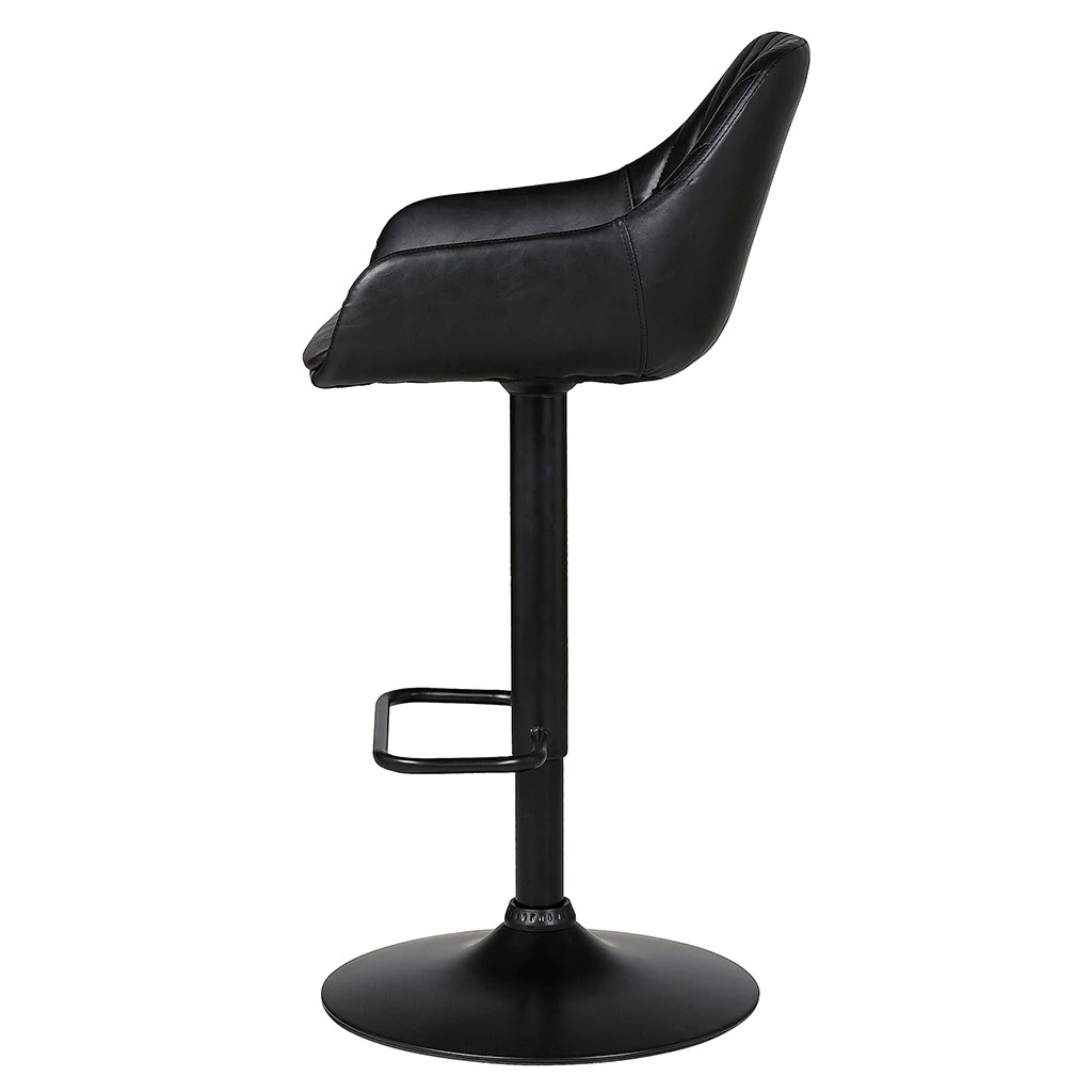 Chaise De Bar Pivotante Réglable H62/83cm Effet Cuir Noir - Moss 3 Chaise De Bar Pivotante Réglable H62/83cm Effet Cuir Noir - Moss – Image 3