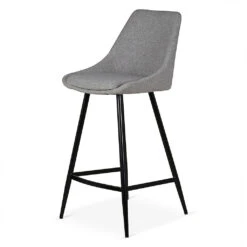 Chaise De Bar En Tissu Gris Clair H67cm - Ben -Magasin Général Pour La Maison chaise de bar tissu gris clair ben 633429 633429 FRN01 WEB 1