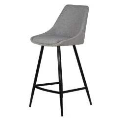 Chaise De Bar En Tissu Gris Clair H67cm - Ben -Magasin Général Pour La Maison chaise de bar tissu gris clair ben 633429 633429 FRN03 WEB 1