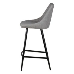 Chaise De Bar En Tissu Gris Clair H67cm - Ben -Magasin Général Pour La Maison chaise de bar tissu gris clair ben 633429 633429 FRN04 WEB 1