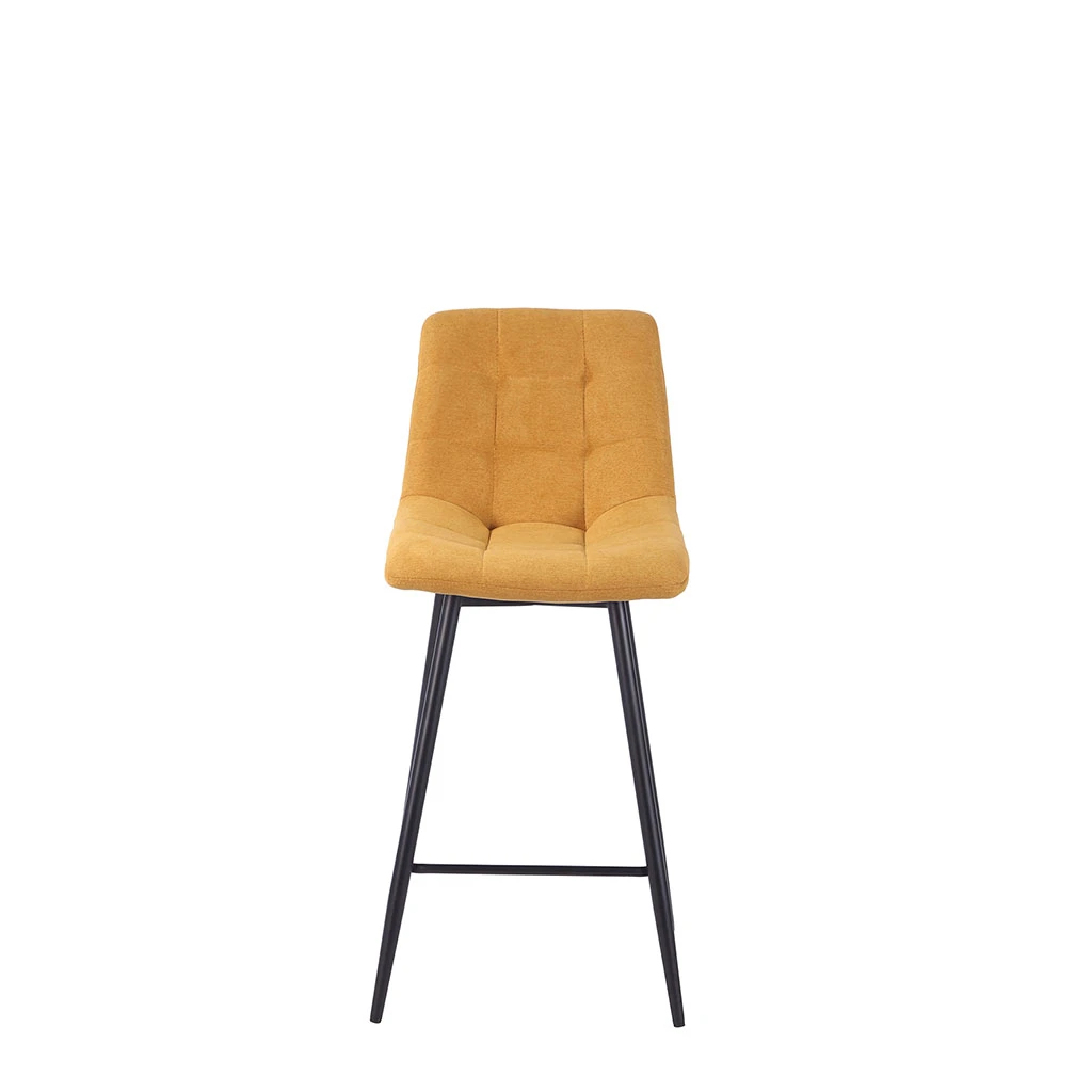 Chaise De Bar Tissu Matelassé Moutarde - Lilly 2 Chaise De Bar Tissu Matelassé Moutarde - Lilly – Image 2