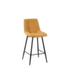 Chaise De Bar Tissu Matelassé Moutarde - Lilly