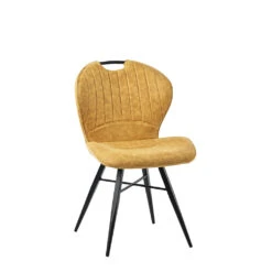 Chaise De Salle à Manger En Microfibre Moutarde - Vicky