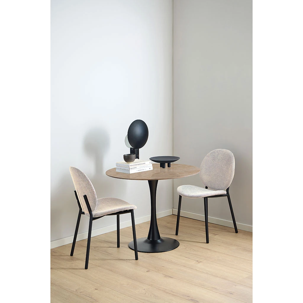 Chaise De Salle à Manger En Tissu Beige - Caso 3 Chaise De Salle à Manger En Tissu Beige - Caso – Image 3