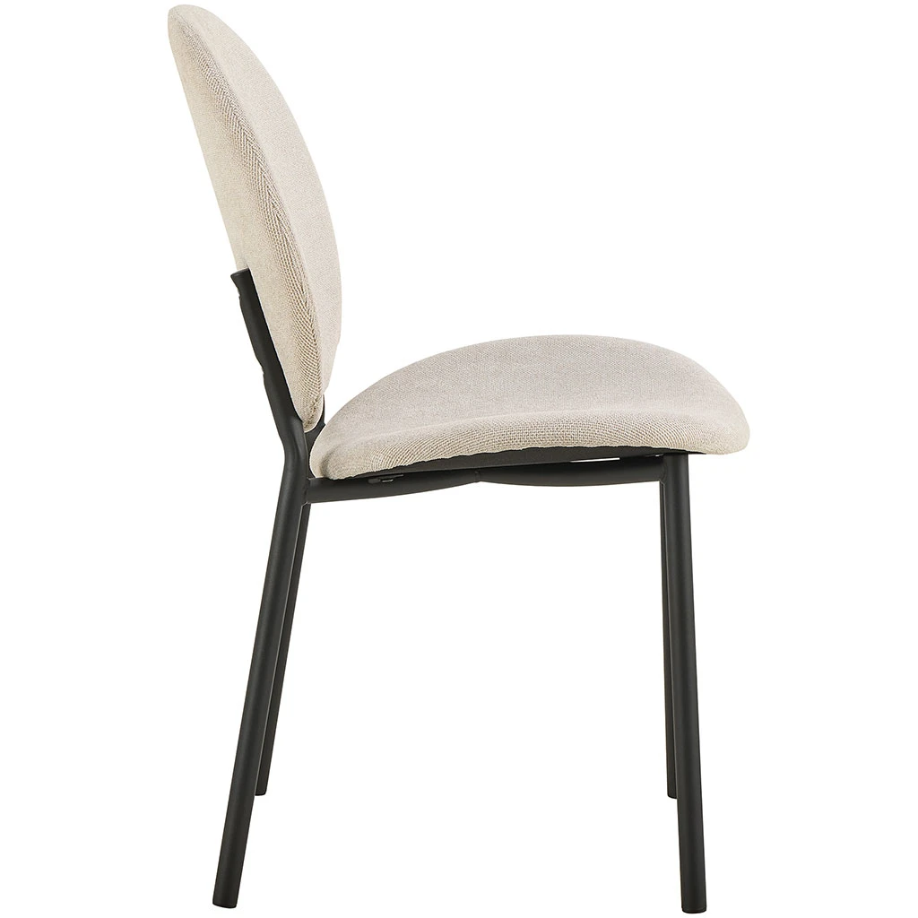 Chaise De Salle à Manger En Tissu Beige - Caso 8 Chaise De Salle à Manger En Tissu Beige - Caso – Image 8