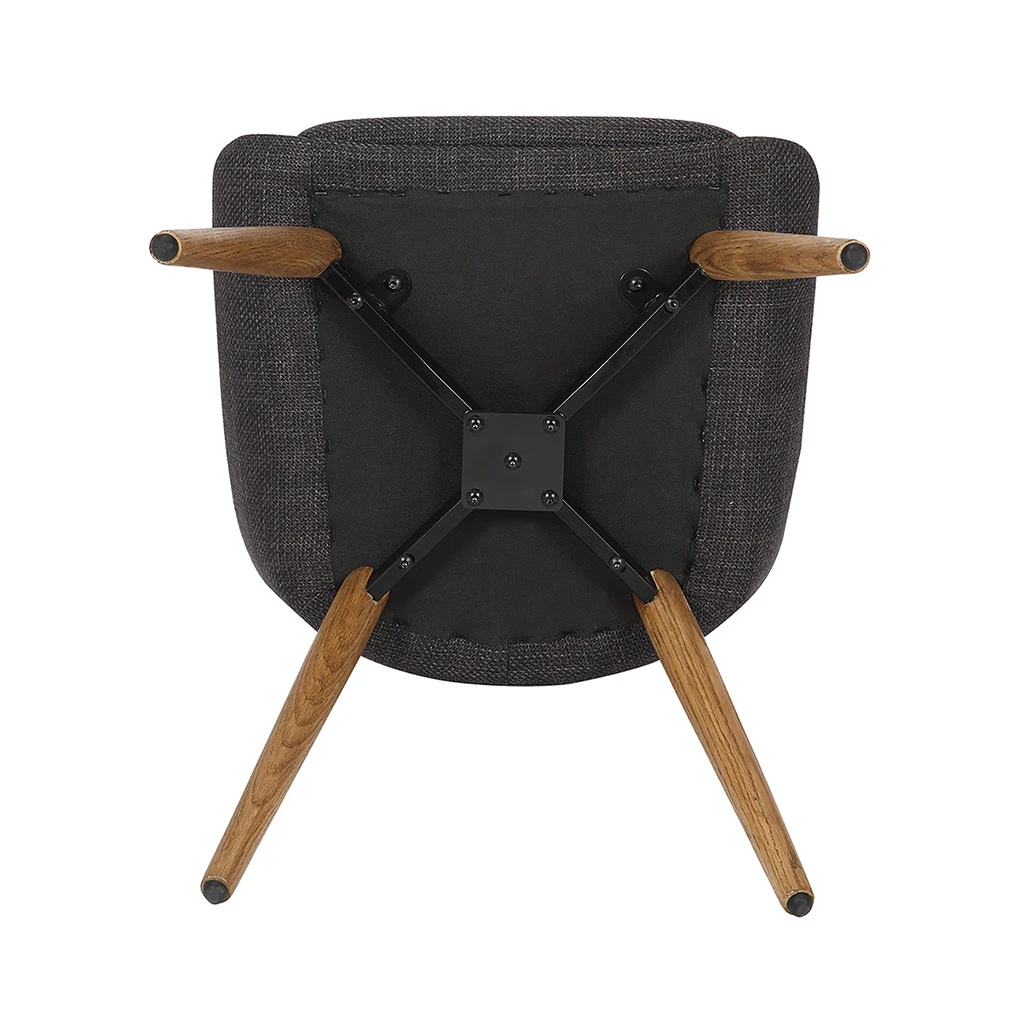 Chaise De Salle à Manger En Tissu Gris Anthracite - Ben 5 Chaise De Salle à Manger En Tissu Gris Anthracite - Ben – Image 5