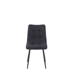 Chaise De Salle A Manger En Tissu Matelassé Anthracite - Lilly