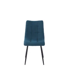 Chaise De Salle à Manger En Tissu Matelassé Bleu Pétrole - Lilly