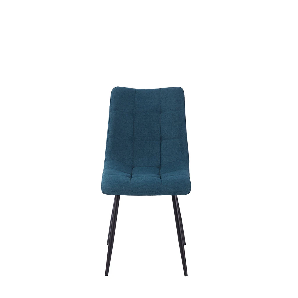 Chaise De Salle à Manger En Tissu Matelassé Bleu Pétrole - Lilly 1 Chaise De Salle à Manger En Tissu Matelassé Bleu Pétrole - Lilly