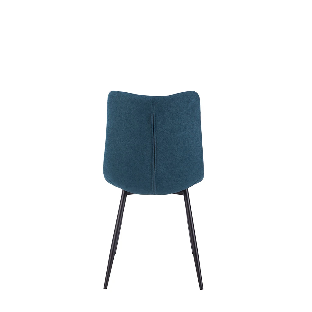 Chaise De Salle à Manger En Tissu Matelassé Bleu Pétrole - Lilly 3 Chaise De Salle à Manger En Tissu Matelassé Bleu Pétrole - Lilly – Image 3