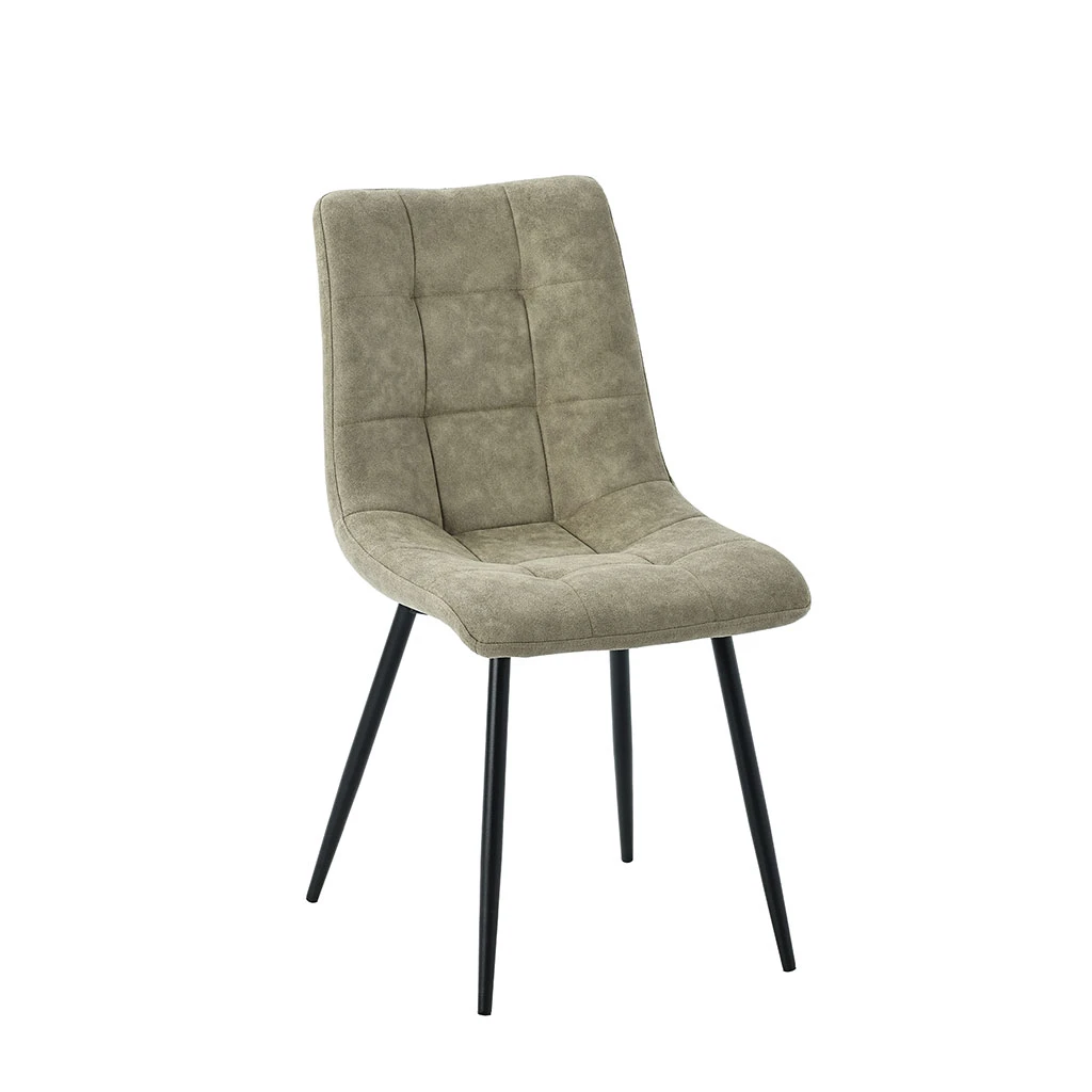 Chaise De Salle à Manger En Tissu Matelassé Kaki - Lilly 1 Chaise De Salle à Manger En Tissu Matelassé Kaki - Lilly