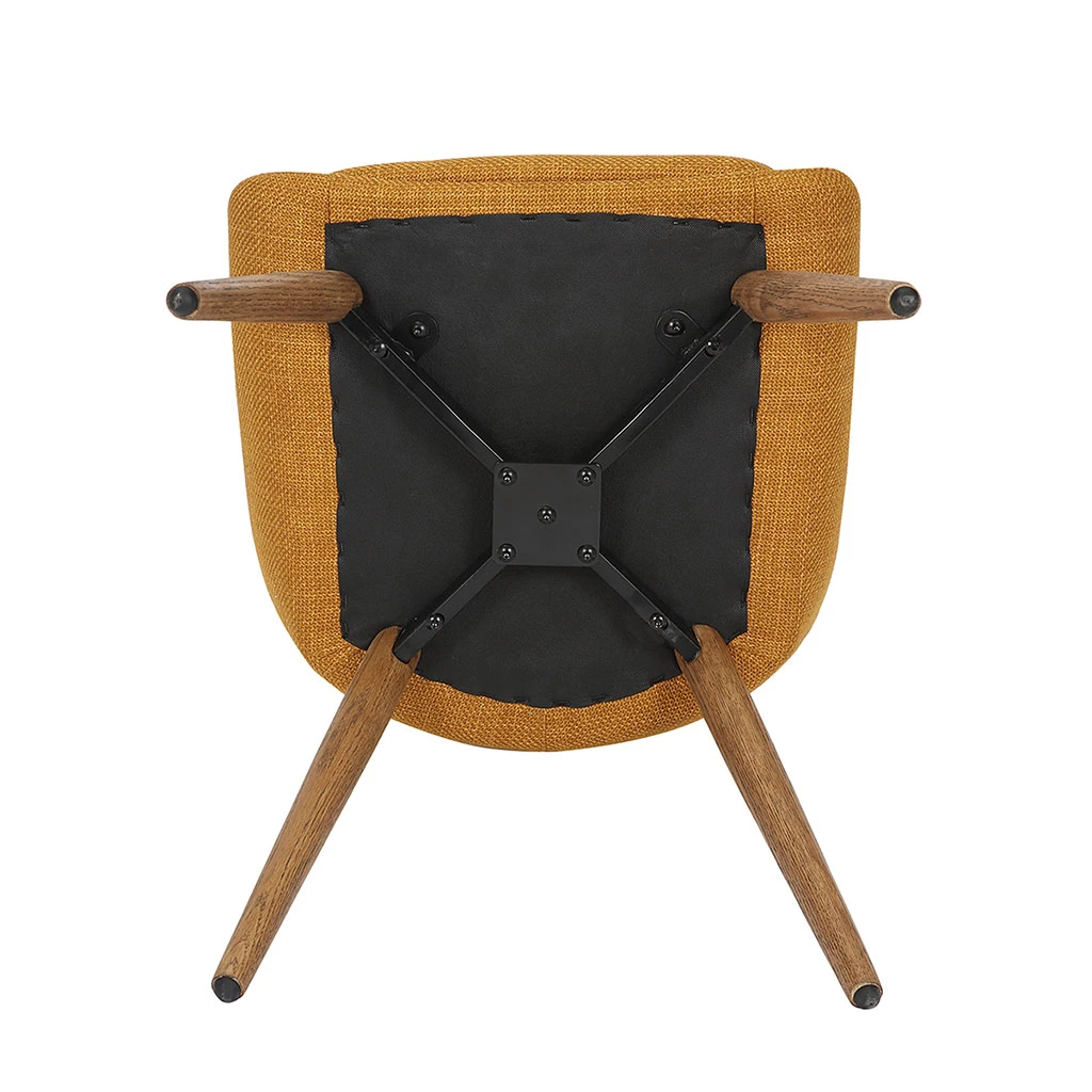 Chaise De Salle à Manger En Tissu Ocre - Ben 5 Chaise De Salle à Manger En Tissu Ocre - Ben – Image 5