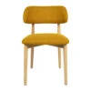 Chaise De Salle à Manger En Tissu Safran Et Hévéa - Elsy