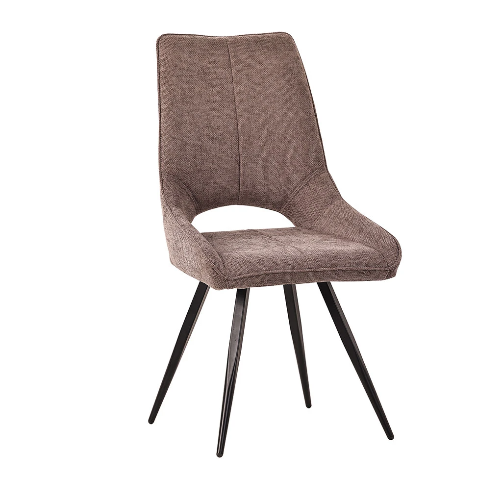 Chaise De Salle à Manger En Tissu Taupe - Stockholm 1 Chaise De Salle à Manger En Tissu Taupe - Stockholm