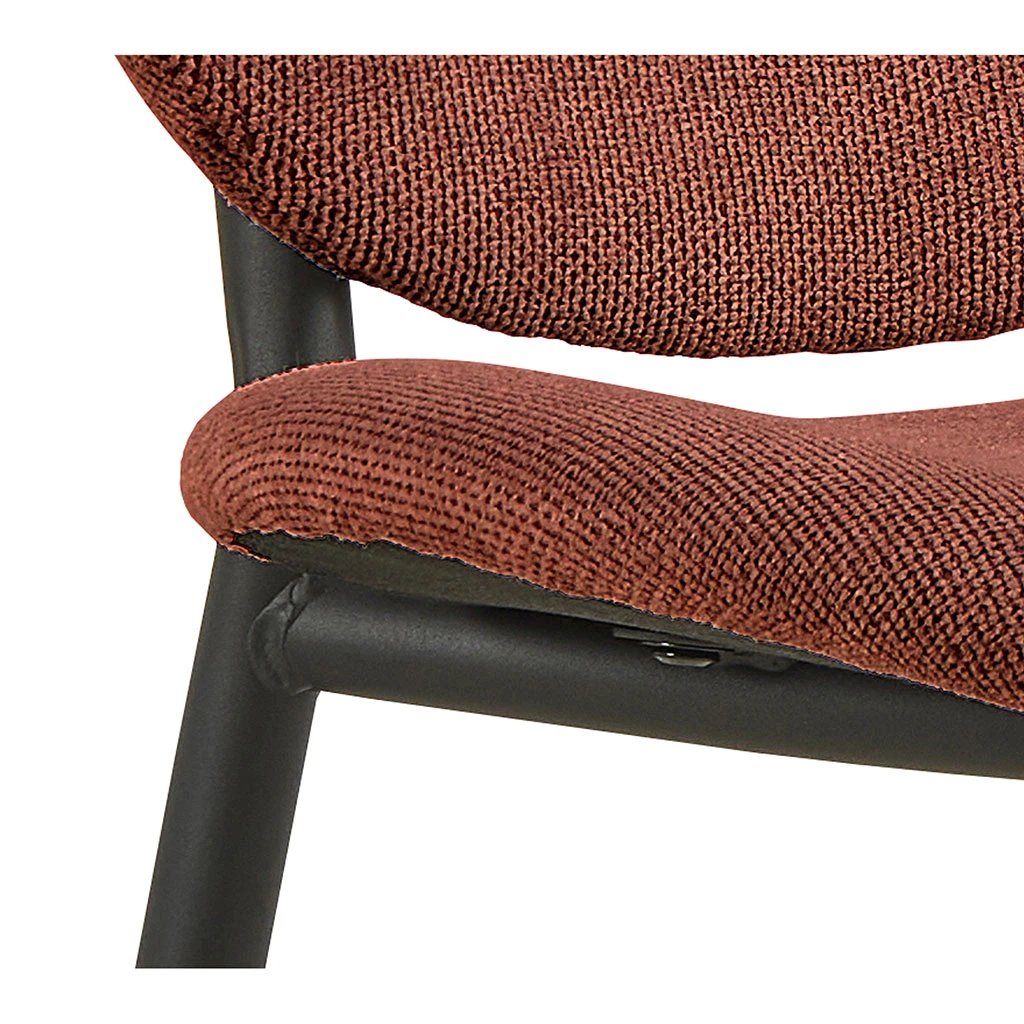 Chaise De Salle à Manger En Tissu Terracotta - Caso 10 Chaise De Salle à Manger En Tissu Terracotta - Caso – Image 10