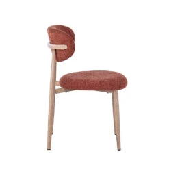 Chaise De Salle à Manger En Tissu Terracotta Et Pieds En Métal Effet Bois - Copenhague 7 Chaise De Salle à Manger En Tissu Terracotta Et Pieds En Métal Effet Bois - Copenhague -Magasin Général Pour La Maison chaise de salle a manger en tissu terracotta et pieds en metal effet 698548 FRN03 WEB