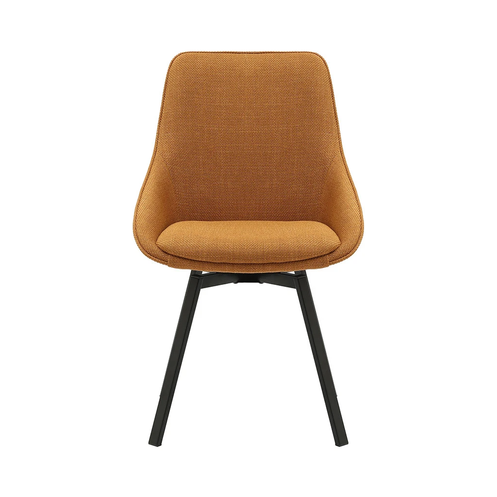 Chaise De Salle à Manger Pivotante En Tissu Miel - Kizim 2 Chaise De Salle à Manger Pivotante En Tissu Miel - Kizim – Image 2