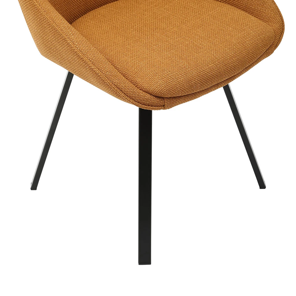 Chaise De Salle à Manger Pivotante En Tissu Miel - Kizim 6 Chaise De Salle à Manger Pivotante En Tissu Miel - Kizim – Image 6