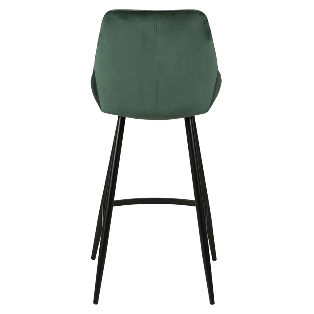Chaise De Bar En Velours Vert H67cm - Ben 4 Chaise De Bar En Velours Vert H67cm - Ben – Image 4