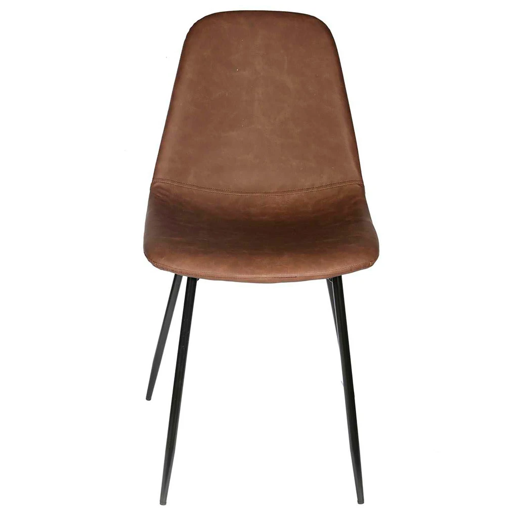 Chaise Salle à Manger Effet Cuir Marron - Amber 2 Chaise Salle à Manger Effet Cuir Marron - Amber – Image 2