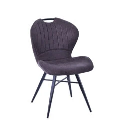 Chaise Salle à Manger En Microfibre Anthracite - Vicky