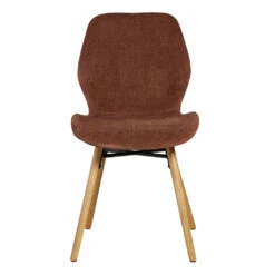 Chaise Salle à Manger En Tissu Soft Touch Acajou - Keri