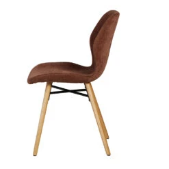 Chaise Salle à Manger En Tissu Soft Touch Acajou - Keri -Magasin Général Pour La Maison chaise salle a manger en tissu soft touch acajou keri 638829 638829 FRN03 WEB 1